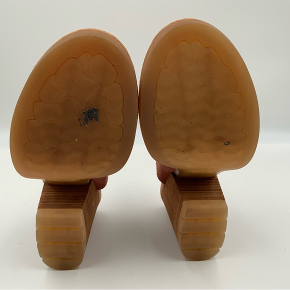 Kork-Ease  Deanna Suede Platform Block Heel Wooden Shoes. Burnt Orange. Size 10M - Picture 8 of 8